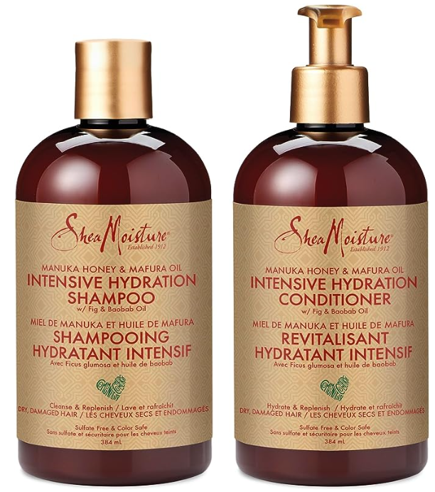 SheaMoisture Manuka Honey and Mafura Oil Shampoo and Conditioner
Natural hair product recommendation
Products for natural hair
Natural Hair Recommended Products